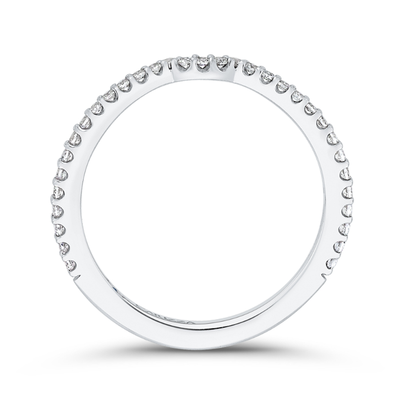 Round Diamond Wedding Band in 14K White Gold