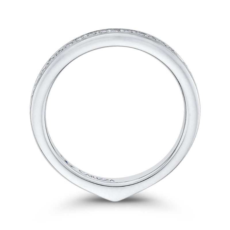 Round Diamond Wedding Band in 14K White Gold