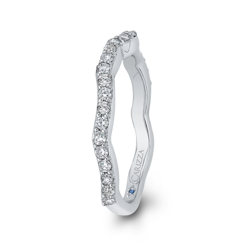 Round Diamond Wedding Band in 14K White Gold