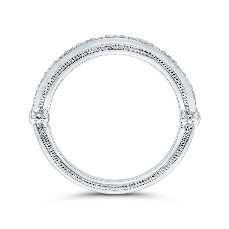 Round Diamond Half-Eternity Wedding Band in 14K White Gold