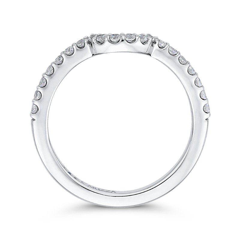 Round Diamond Half-Eternity Wedding Band in 14K White Gold