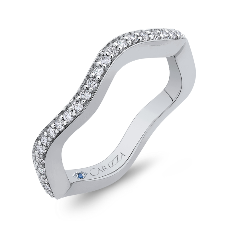 Round Diamond Wedding Band in 14K White Gold
