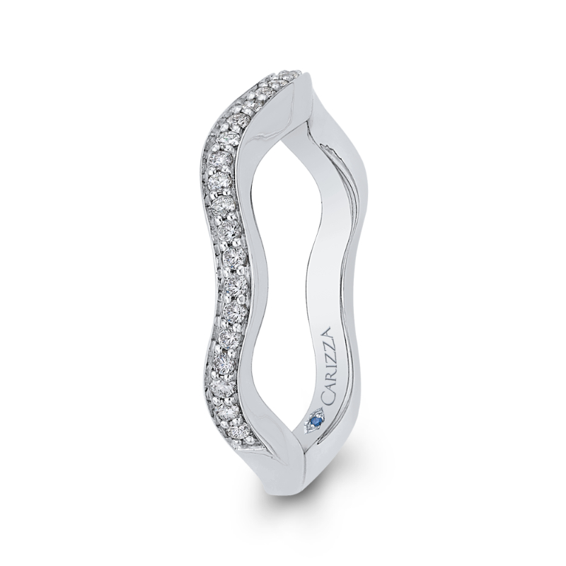 Round Diamond Wedding Band in 14K White Gold