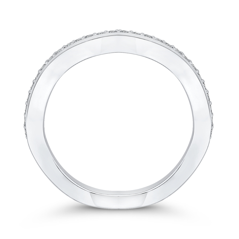 Round Diamond Wedding Band in 14K White Gold