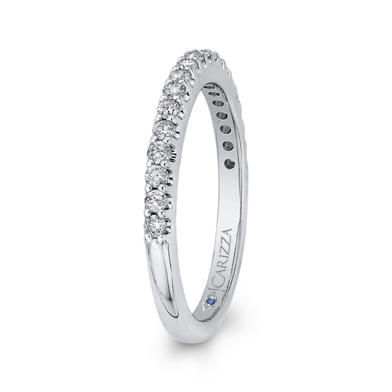 Round Diamond Wedding Band in 14K White Gold