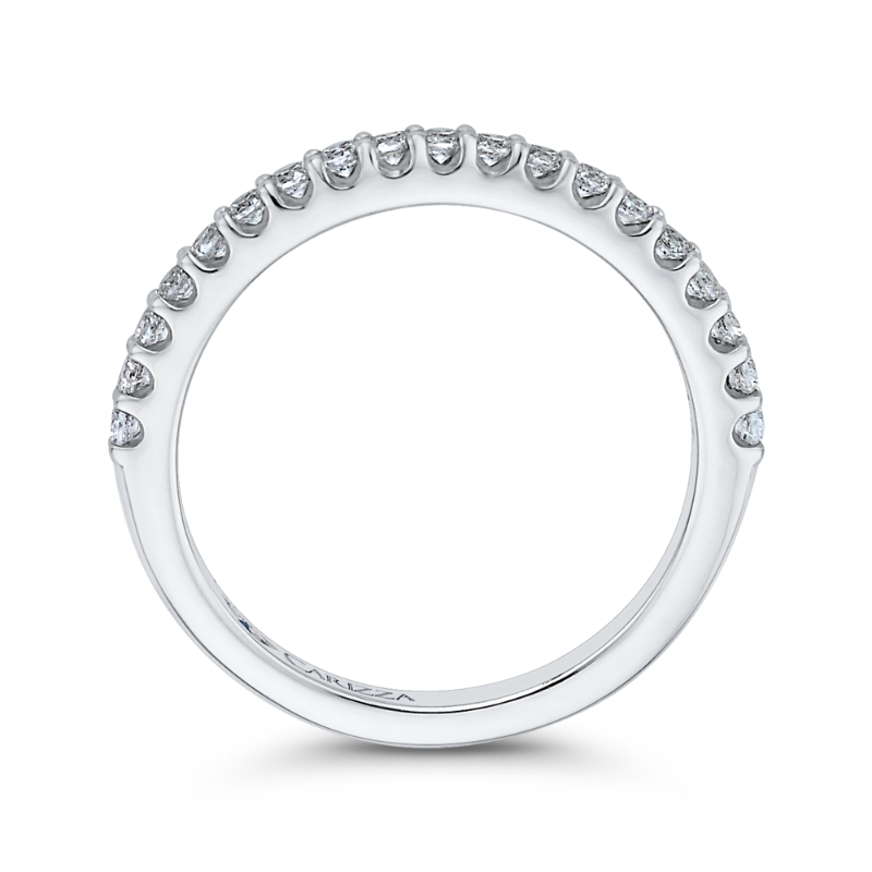 Round Diamond Wedding Band in 14K White Gold
