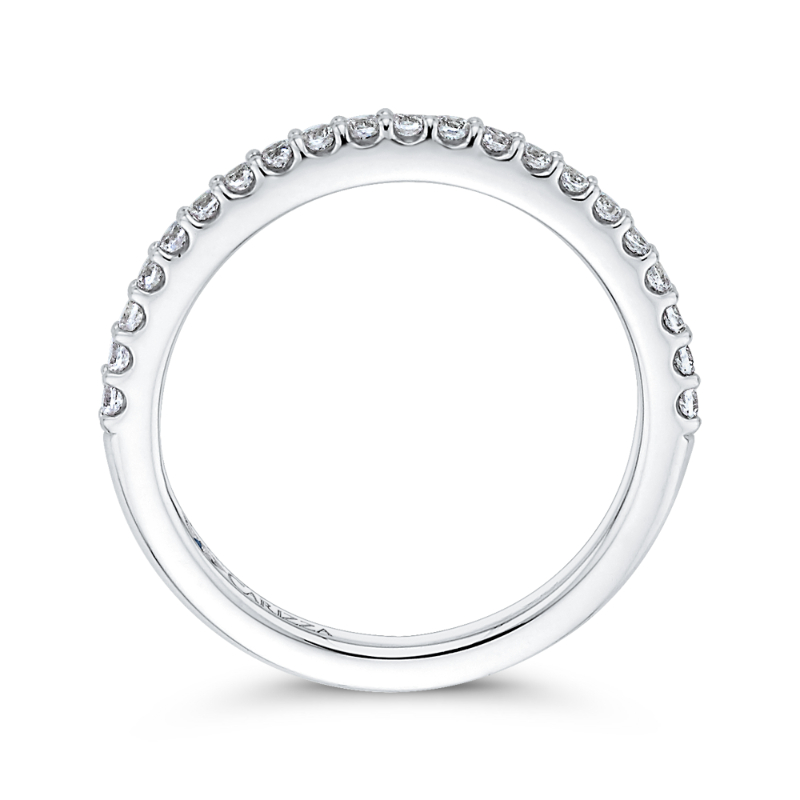 Round Diamond Half-Eternity Wedding Band in 14K White Gold
