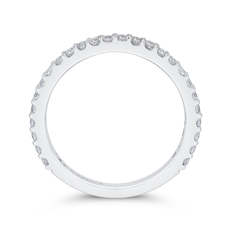 Round Diamond Wedding Band in 14K White Gold