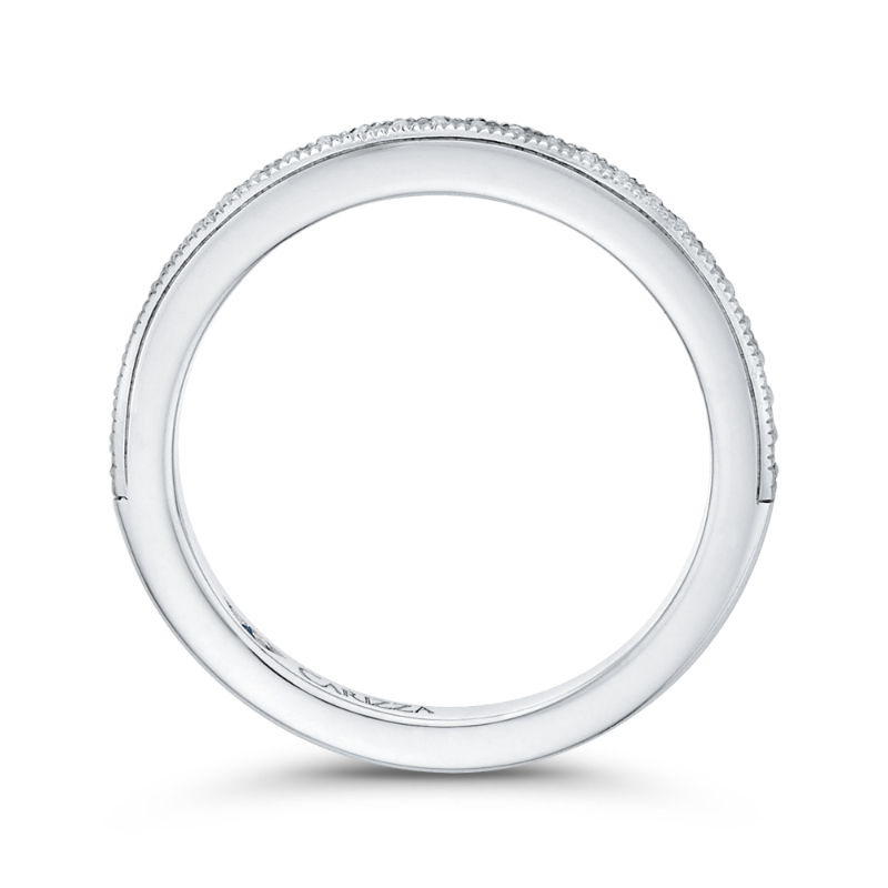 Round Diamond Half-Eternity Wedding Band in 14K White Gold
