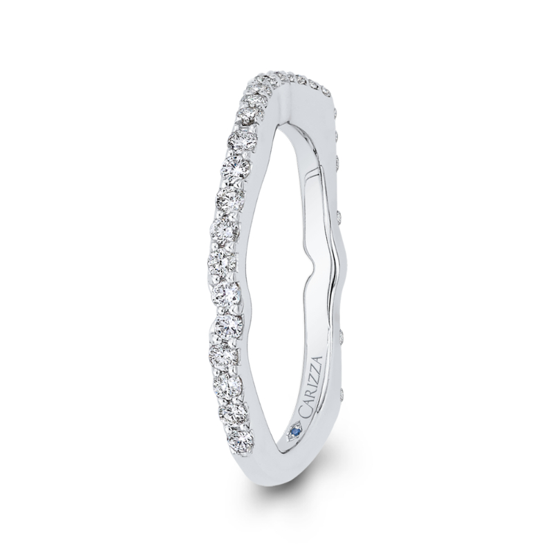 Round Diamond Wedding Band in 14K White Gold