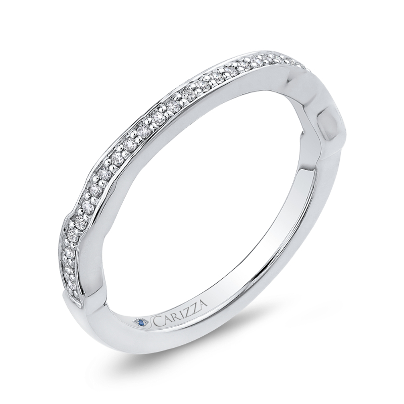 Round Diamond Half-Eternity Wedding Band in 14K White Gold