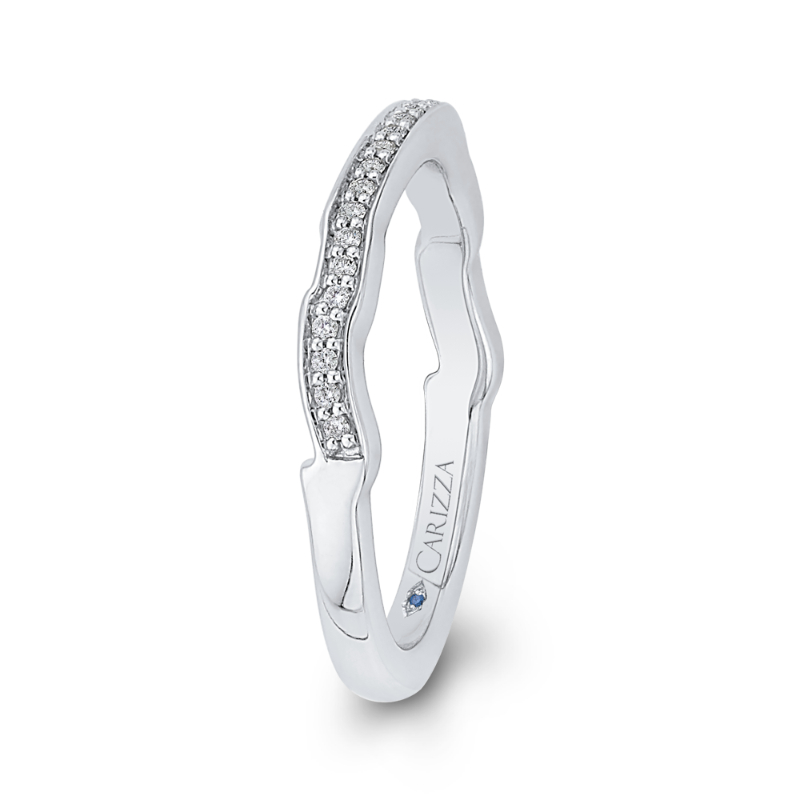Round Diamond Half-Eternity Wedding Band in 14K White Gold
