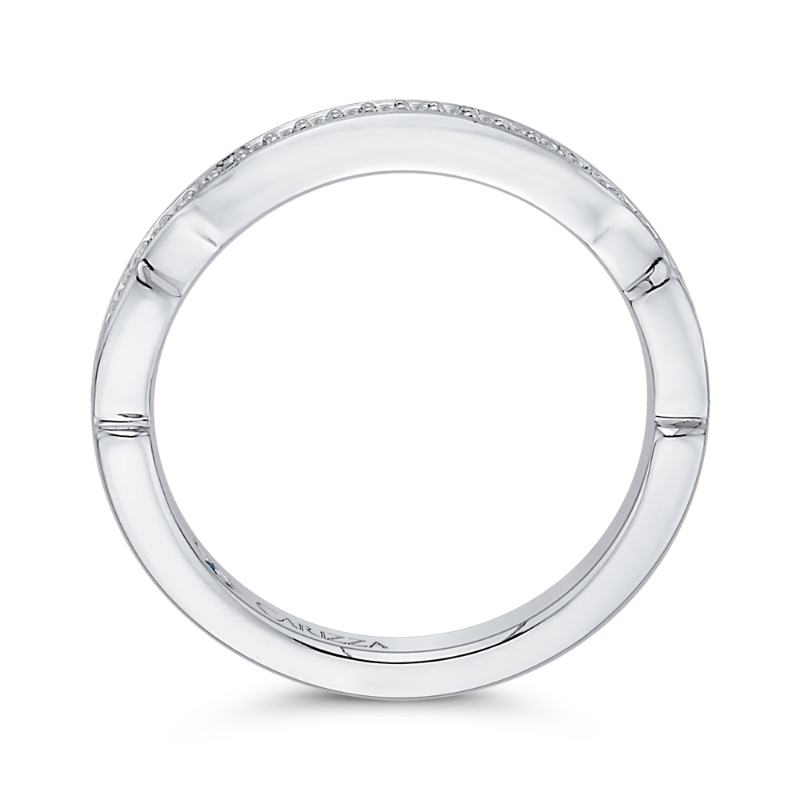 Round Diamond Half-Eternity Wedding Band in 14K White Gold