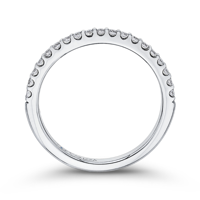 Round Diamond Half-Eternity Wedding Band in 14K White Gold