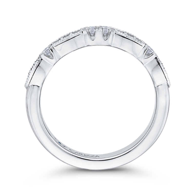 Round Diamond Wedding Band in 14K White Gold