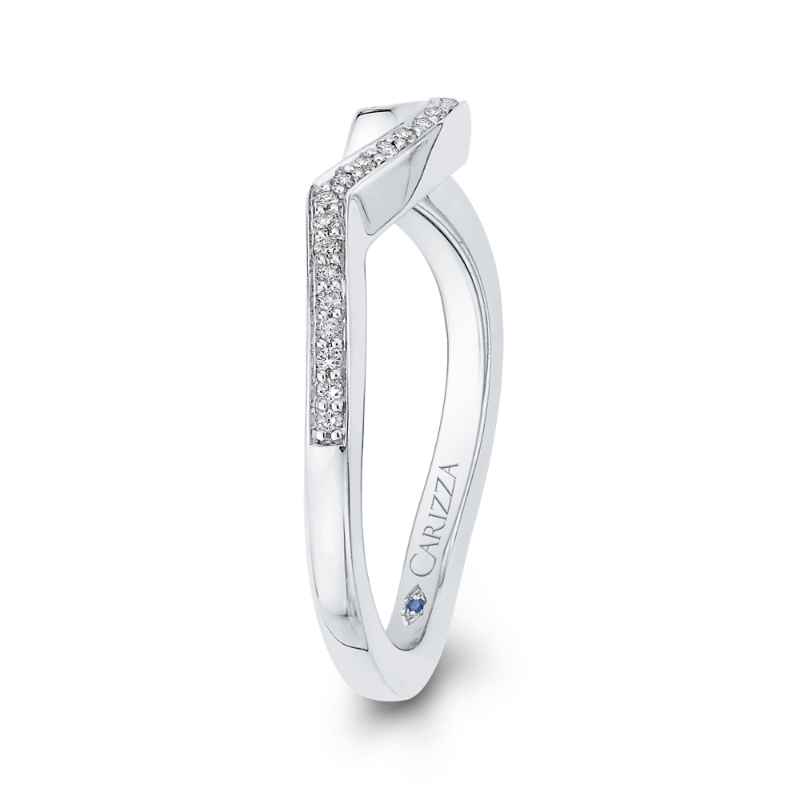 Round Diamond Wedding Band in 14K White Gold