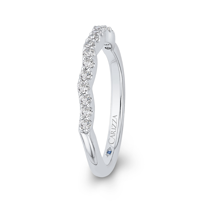 Round Diamond Wedding Band in 14K White Gold