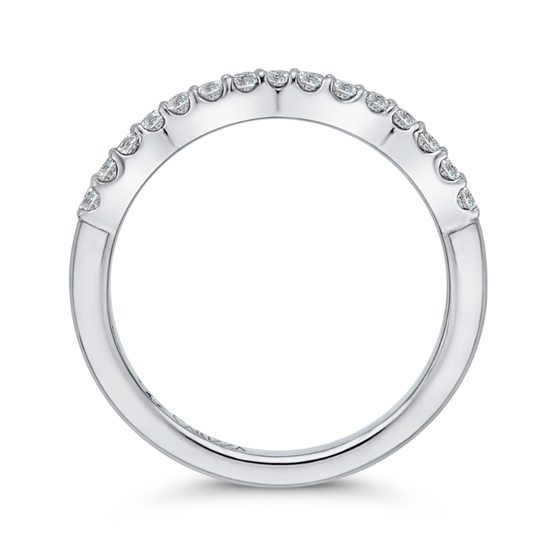 Round Diamond Wedding Band in 14K White Gold