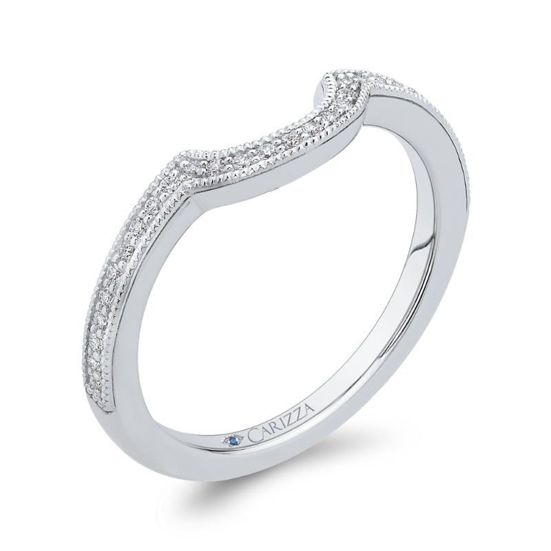 Round Diamond Half-Eternity Wedding Band in 14K White Gold