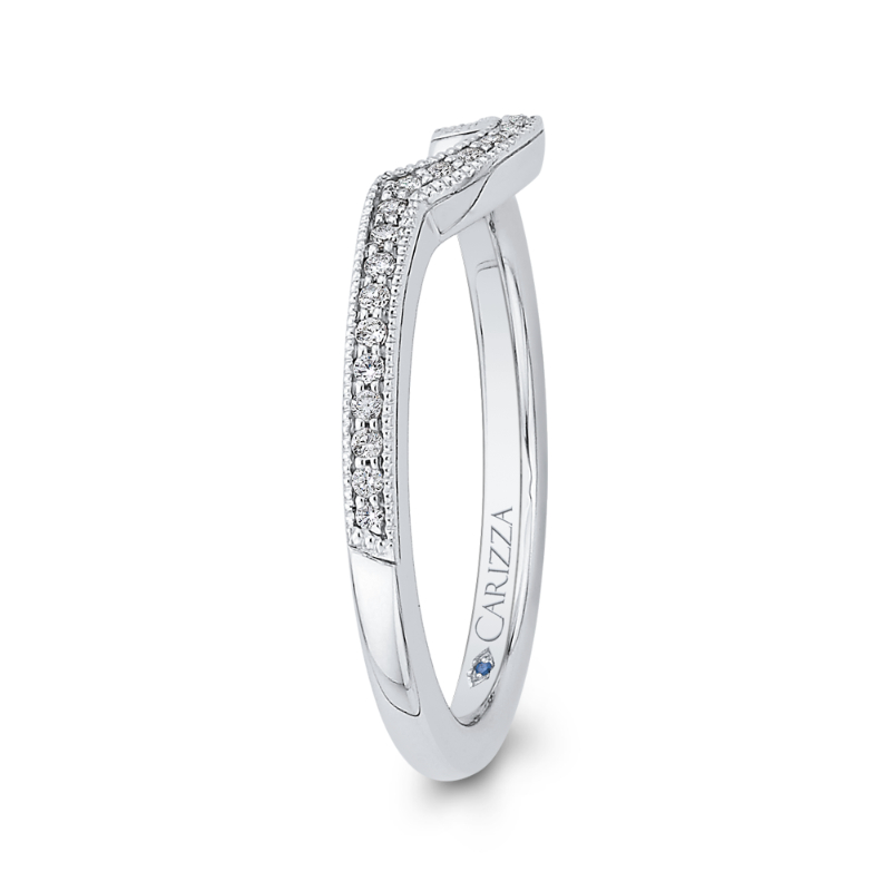 Round Diamond Half-Eternity Wedding Band in 14K White Gold