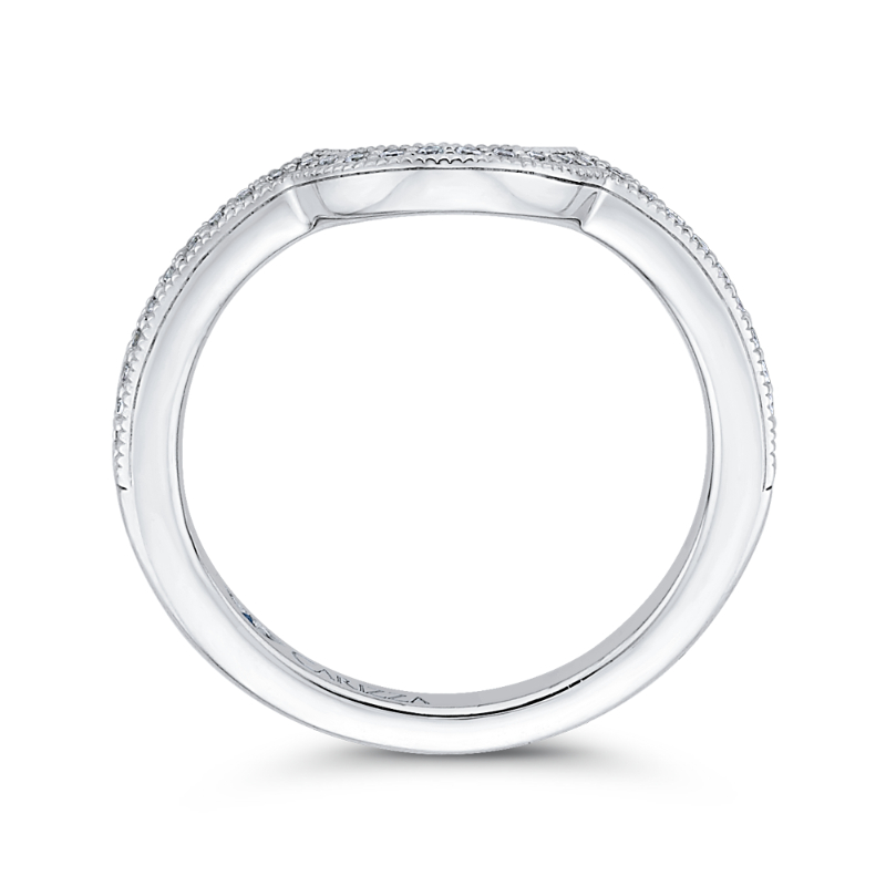 Round Diamond Half-Eternity Wedding Band in 14K White Gold