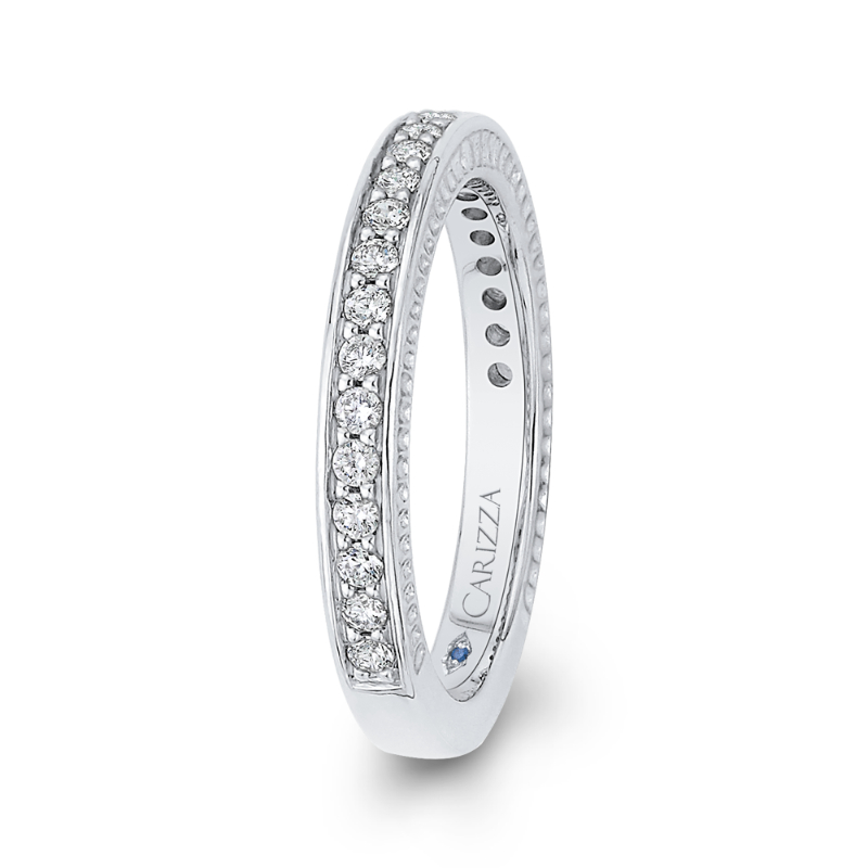 Round Diamond Wedding Band in 14K White Gold
