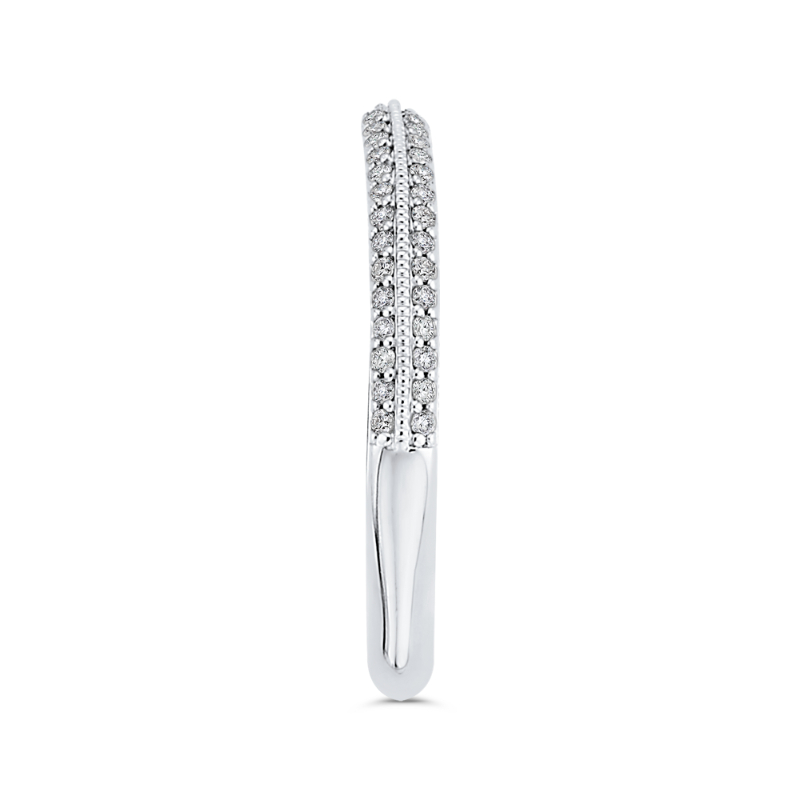 Diamond Half-Eternity Wedding Band in 14K Two Tone Gold