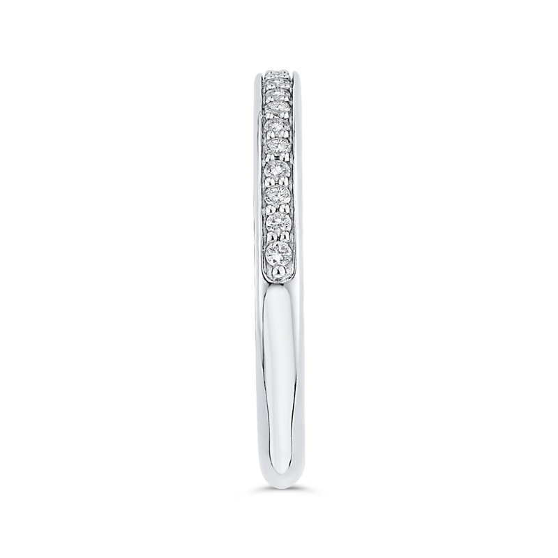 Round Diamond Half-Eternity Wedding Band in 14K Two Tone Gold
