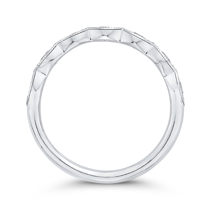 Marquise Cut Diamond Wedding Band in 14K White Gold