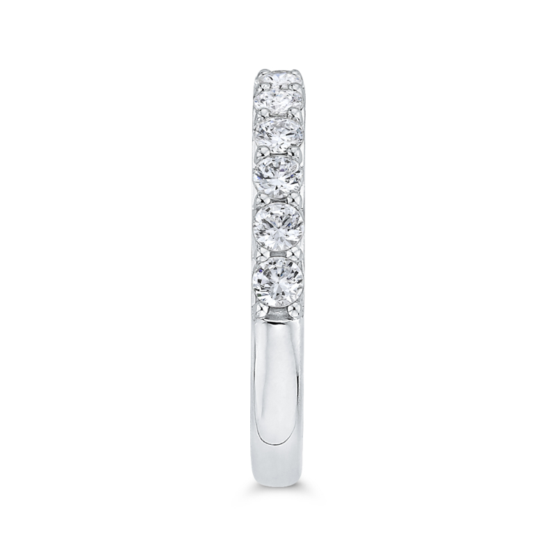 Round Diamond Half-Eternity Wedding Band in 14K White Gold