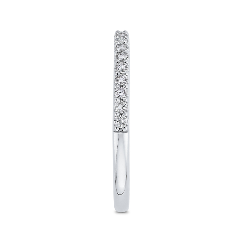 Round Half-Eternity Diamond Wedding Band in 14K White Gold