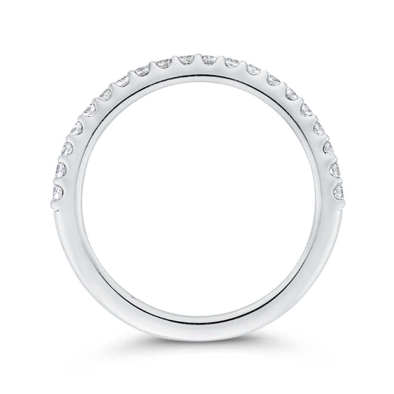 Round Half-Eternity Diamond Wedding Band in 14K White Gold