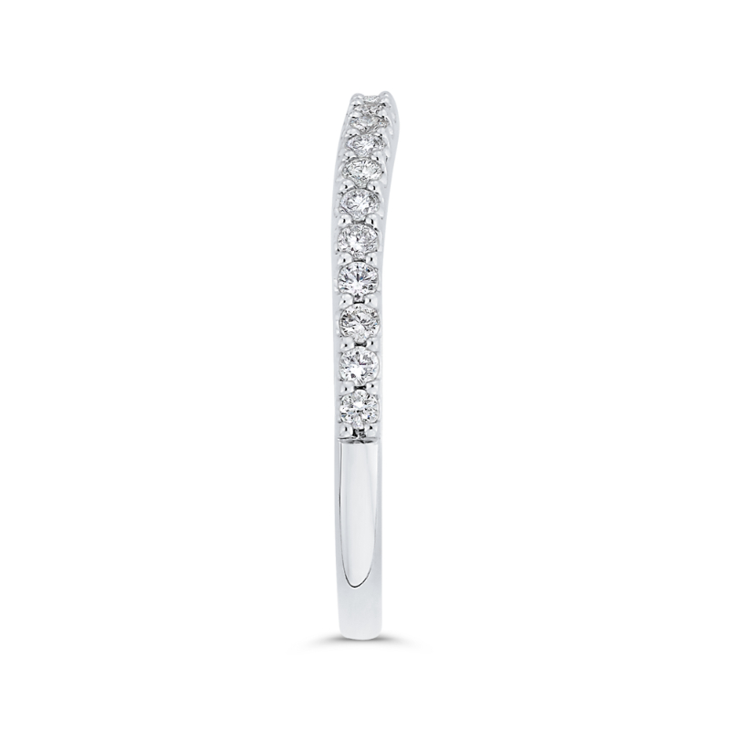 Round Half-Eternity Diamond Wedding Band in 14K White Gold