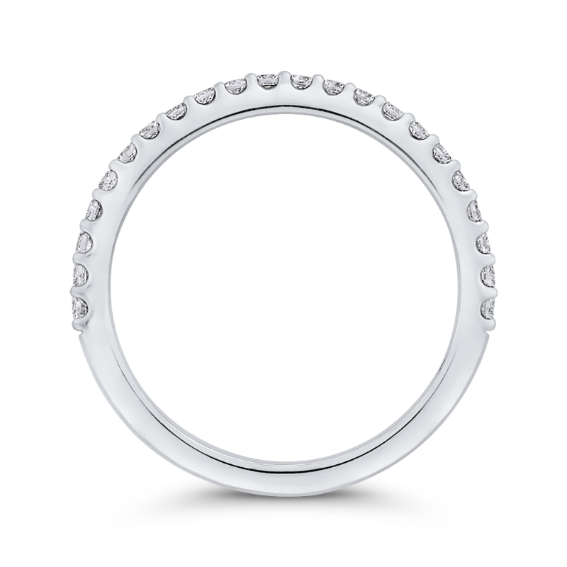 Round Half-Eternity Diamond Wedding Band in 14K White Gold