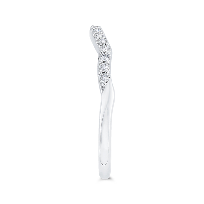 Round Diamond Half-Eternity Wedding Band in 14K White Gold