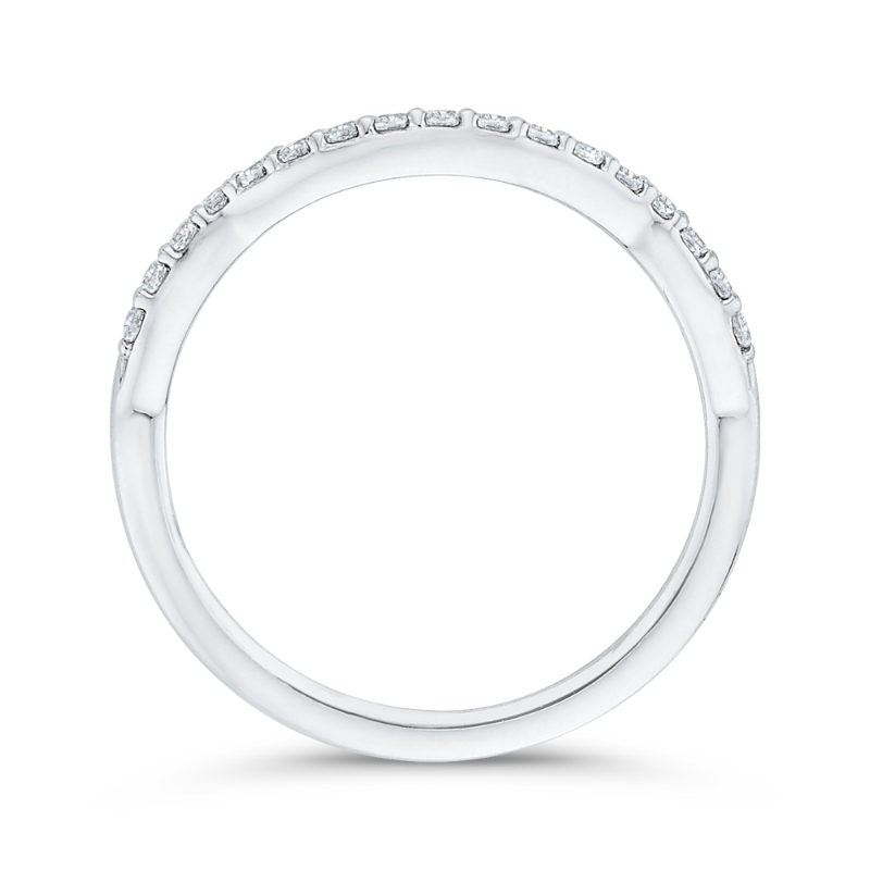 Round Diamond Half-Eternity Wedding Band in 14K White Gold