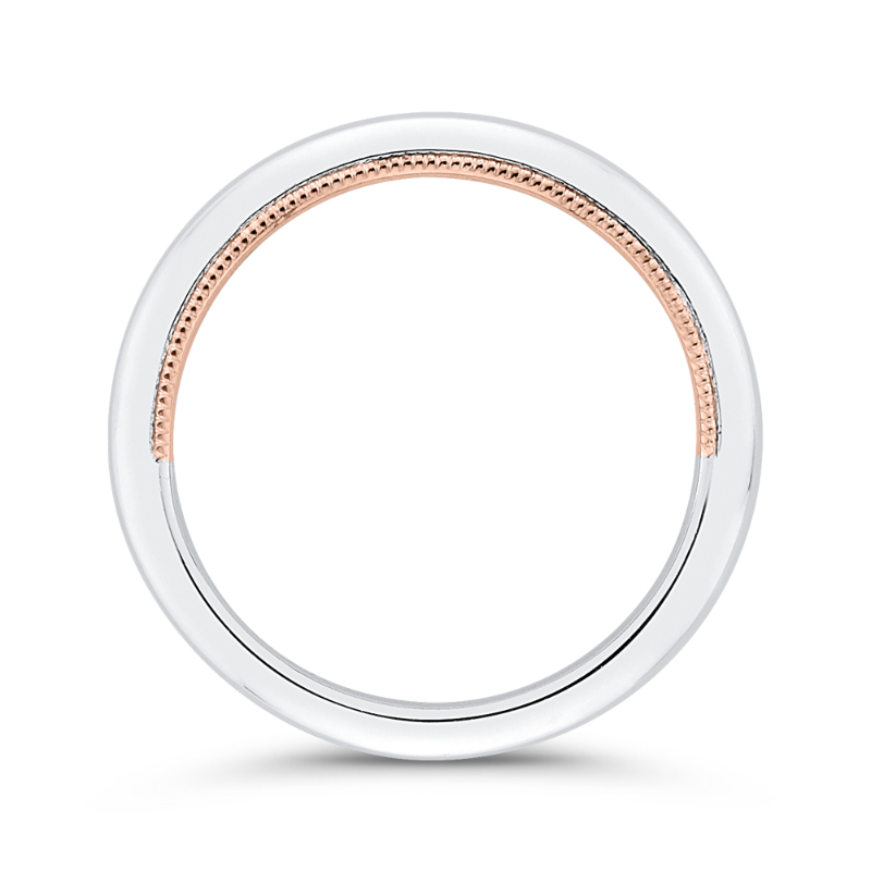 Plain Wedding Band in 14K Two Tone Gold