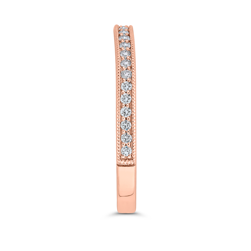 Round Diamond Wedding Band in 14K Rose Gold