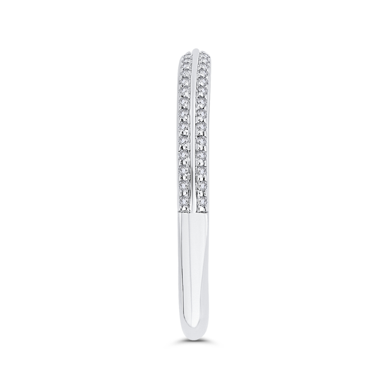 Euro Shank Round Diamond Half-Eternity Wedding Band In in 14K Two Tone Gold