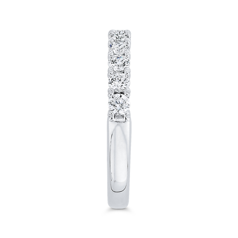 Half-Eternity Round Diamond Wedding Band in 14K White Gold