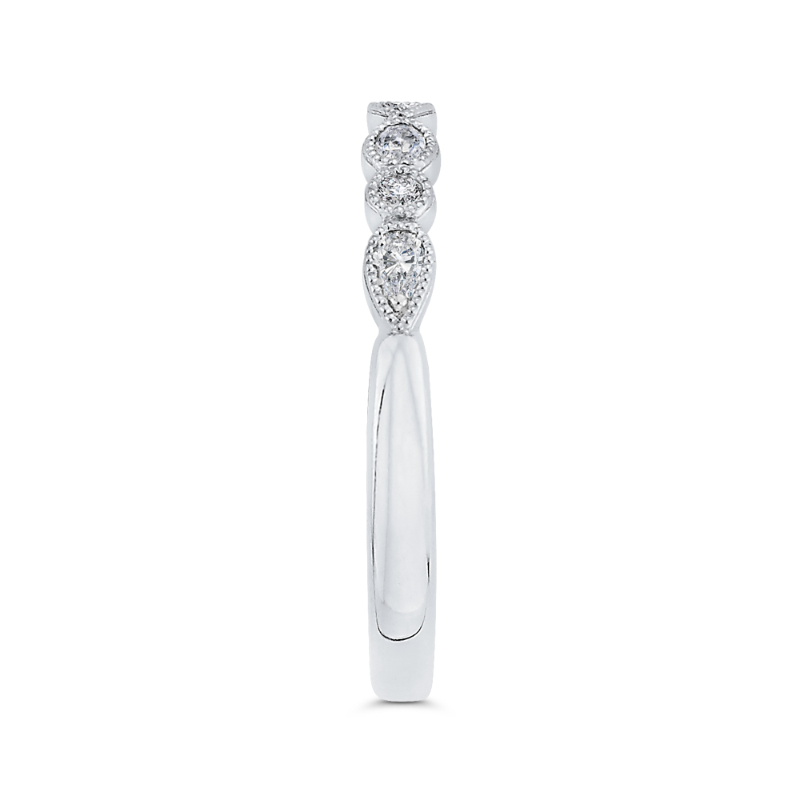 Pear Cut Diamond Wedding Band in 14K White Gold