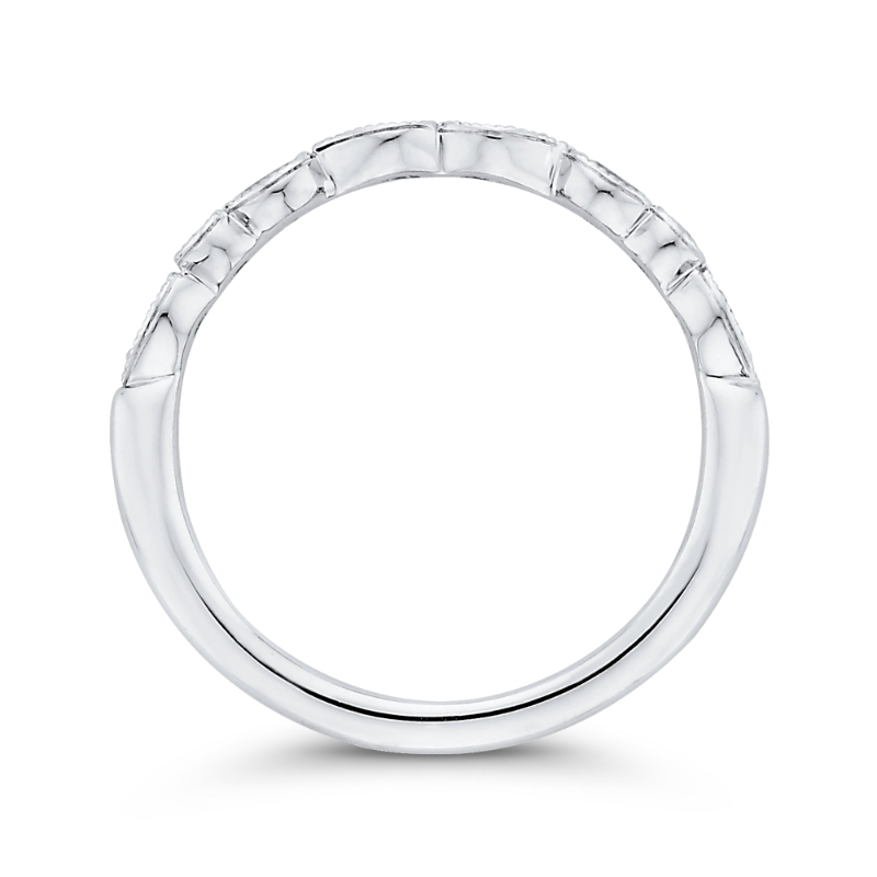 Pear Cut Diamond Wedding Band in 14K White Gold
