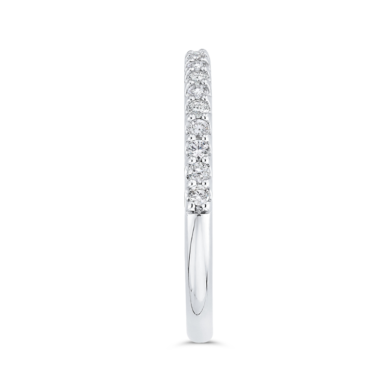 Round Diamond Half-Eternity Wedding Band in 14K Two Tone Gold