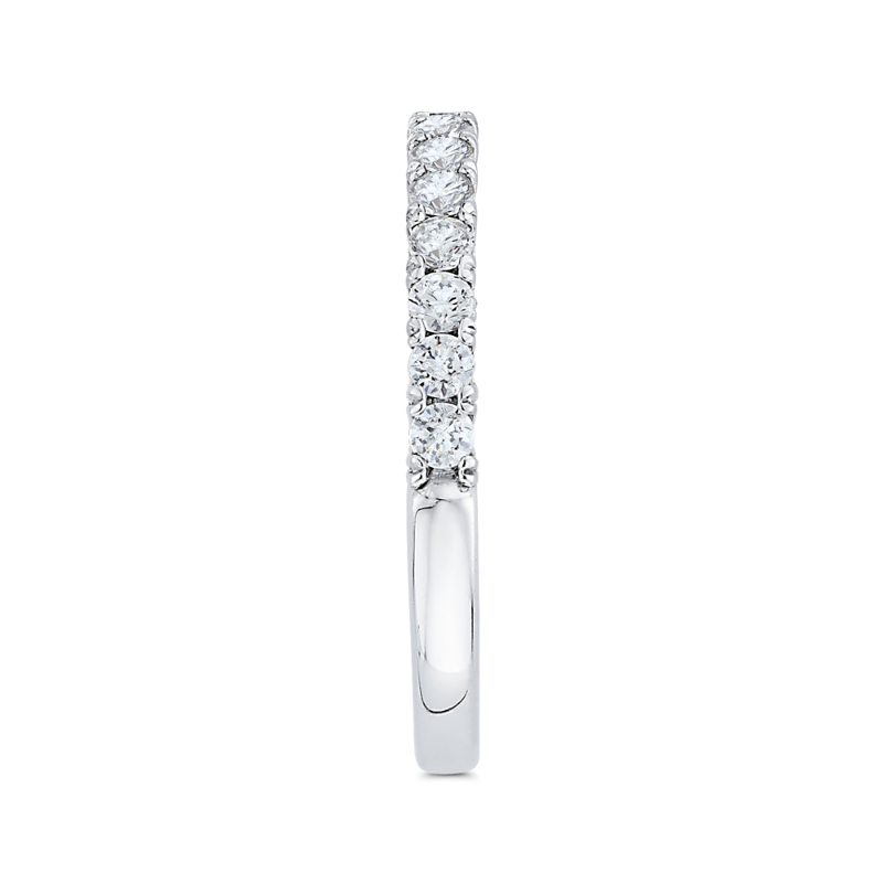 Round Diamond Half-Eternity Wedding Band in 14K White Gold