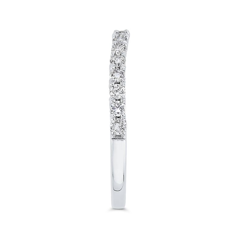 Round Diamond Half-Eternity Wedding Band in 14K White Gold