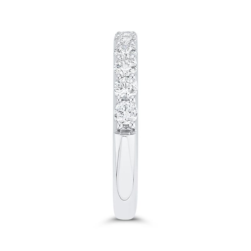Half-Eternity Round Diamond Wedding Band in 14K White Gold
