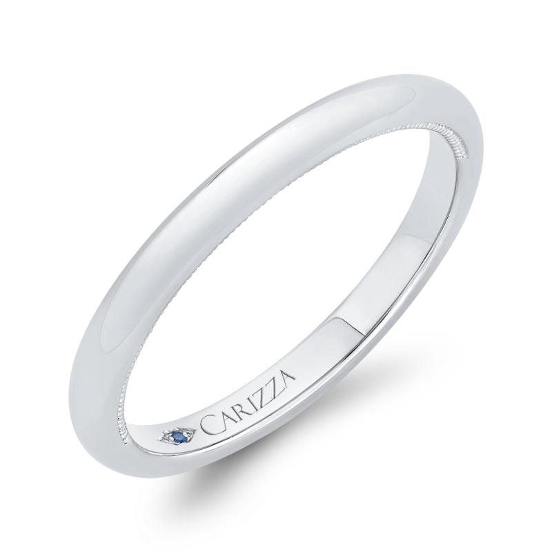 Plain Wedding Band in 14K White Gold