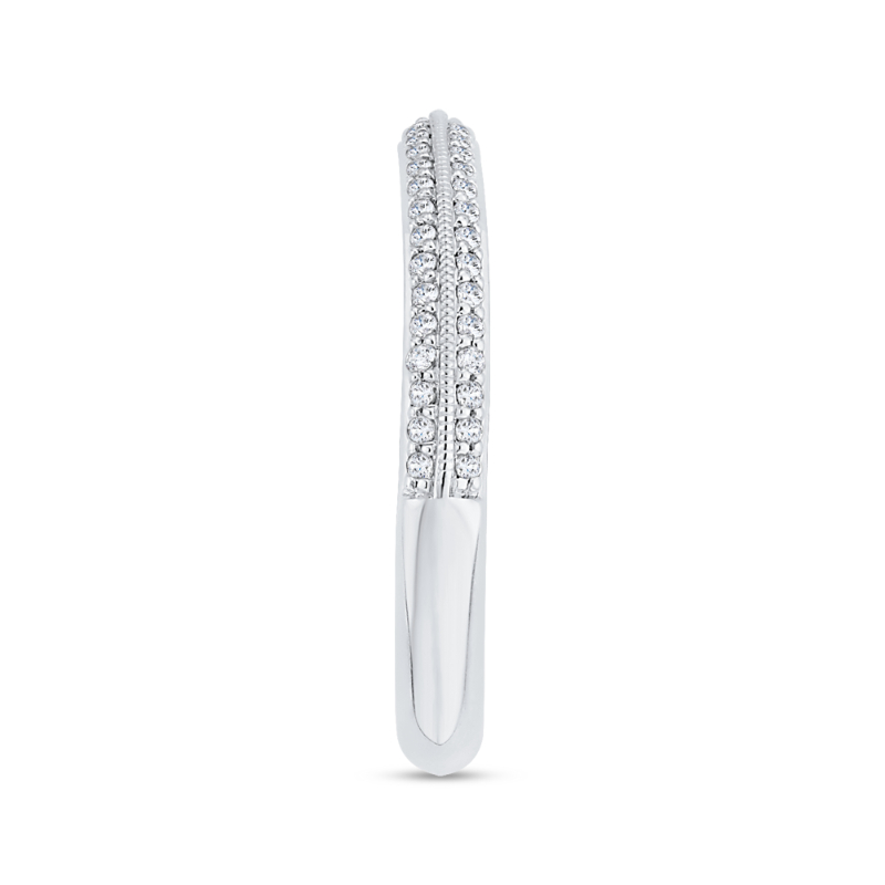 Euro Shank Round Diamond Wedding Band in 14K White Gold