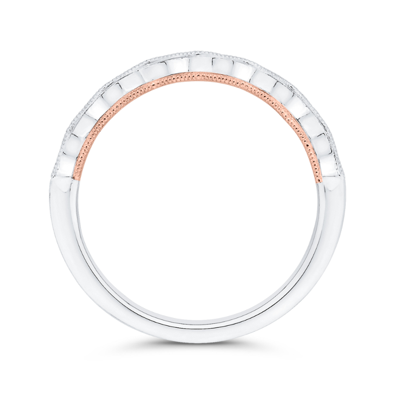 Diamond Wedding Band in 14K Two Tone Gold
