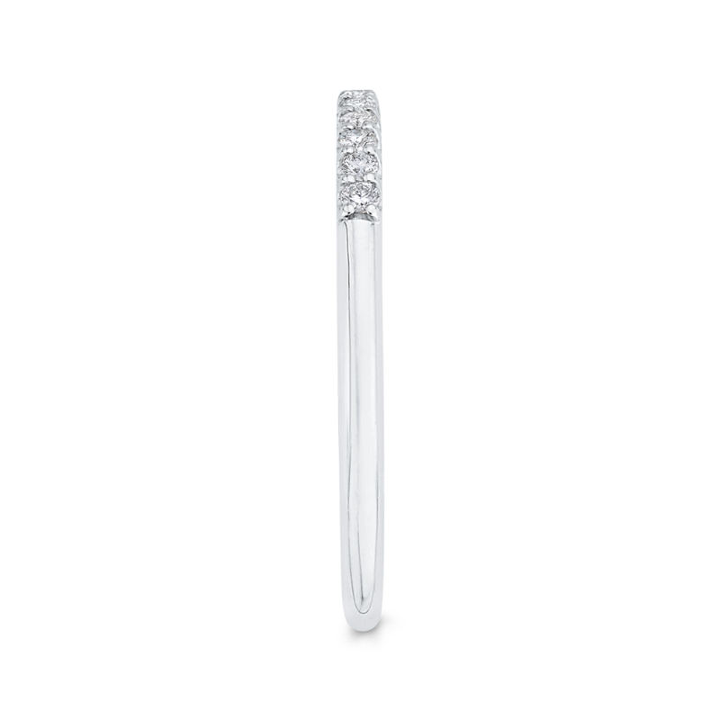 Euro Shank Round Diamond Wedding Band in 14K White Gold